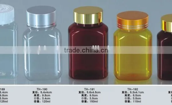 Wholesale Customized Health Care Square PET Clear Plastic Bottle With Pressure Screw Cup and Metal Cup photo-2