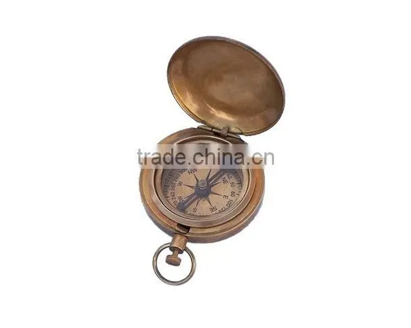 Nautical Antique Brass Scout's Push Button Compass 13360 photo-2