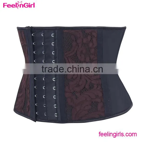 Brown Middle Latex Reinforce Lace Best Waist Cinchers photo-2