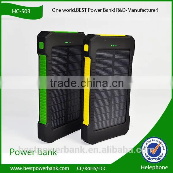 HC-S03 2016 Products Solar Power Bank Charger for Cell Phones Smartphones