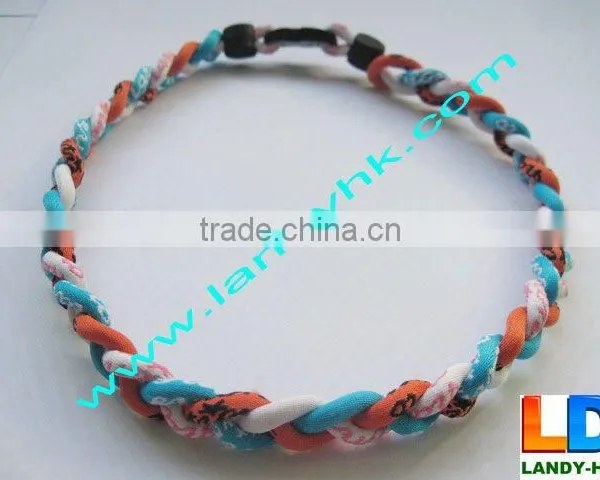 Triple Braided Silicone Titanium Pain Relief Sports Handmade Necklace photo-3