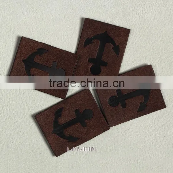 Custom Embossed Leather Label Leather Patch for Students Clothing photo-3