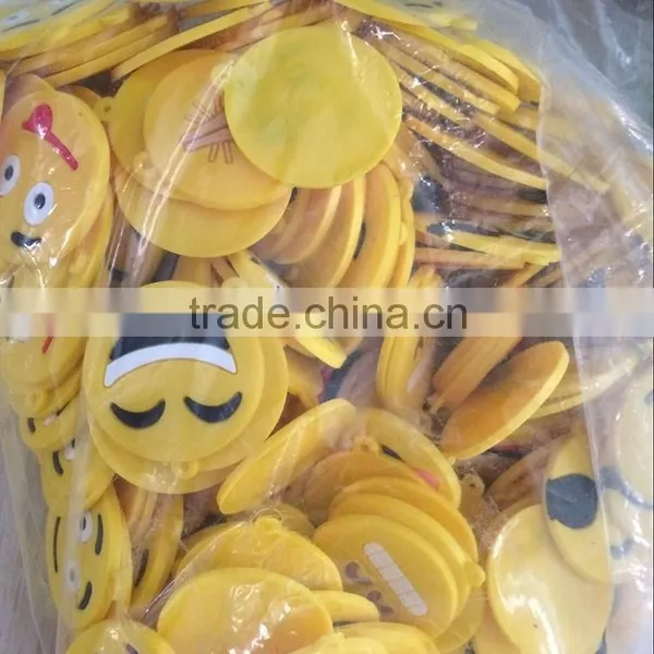 Popular Stuffed Plush Soft Toy Yellow Pvc Emoji Keychain photo-6