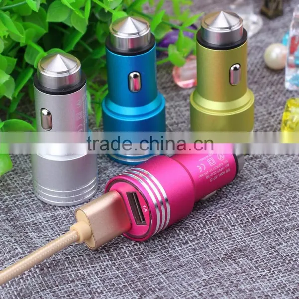 ICaber Wholesale Safety Hammer Universal Dual USB Car Charger With 5V / 2.1A + 5V / 1A USB Charging Socket for Mobile Phone photo-6