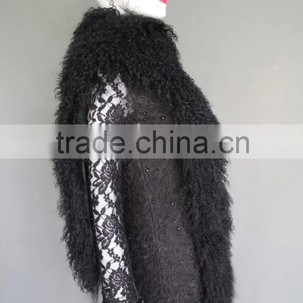 Fashion Girl's Scarf Tibet Lamb Fur Scarf Winter Scarf Oversized Fur Scarf Fashionable Real Fur Scarf photo-3