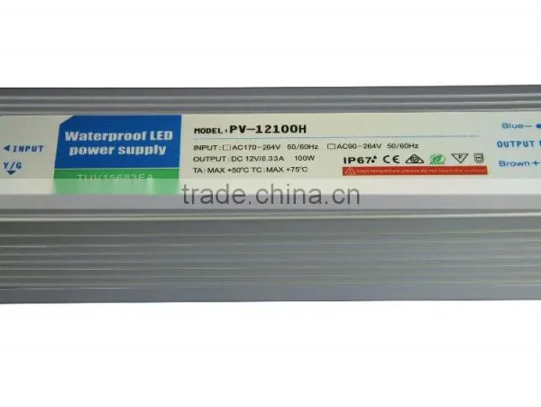 CE RoHS Approved 100w IP67 Switching Power Supply Led Driver 24v Led Transformer