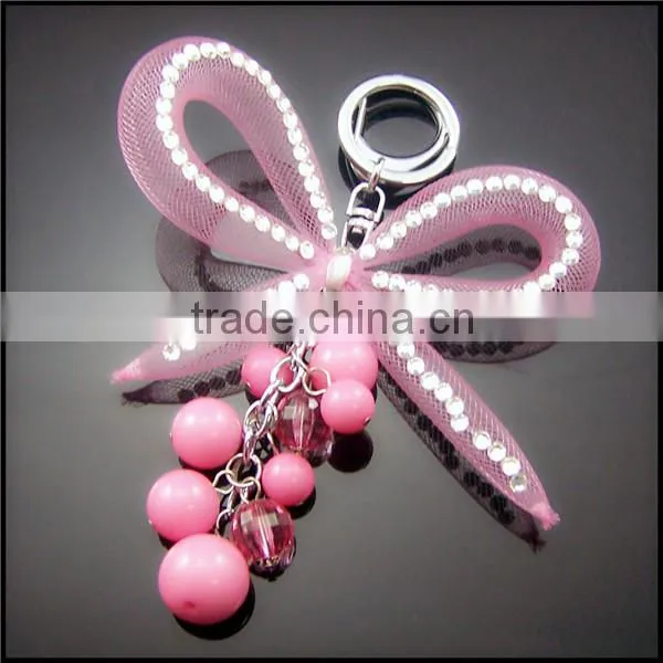 Cheap High Quality Jeweled Rhinestone Keychains Crystal Keyrings Bead Keychain photo-3
