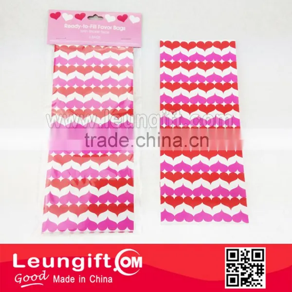 Valentine Hearts Paper Favor Bag 6 Pcs Treat Bags With 6 Stickers