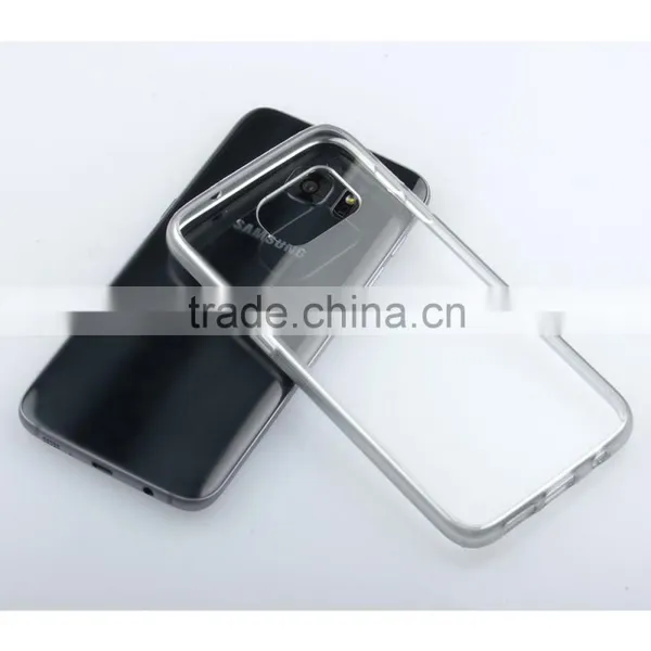 C&T Slim Lightweight Crystal Clear Back Panel+Soft Electroplating TPU Bumper Case for Samsung Galaxy S7 Edge Quality Choice photo-5