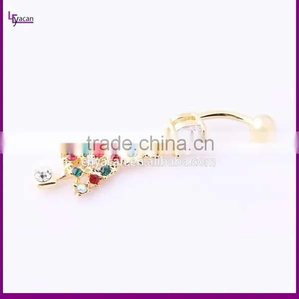 316L Surgical Steel Cz Gem Christmas Tree Navel Piercing Picture photo-4