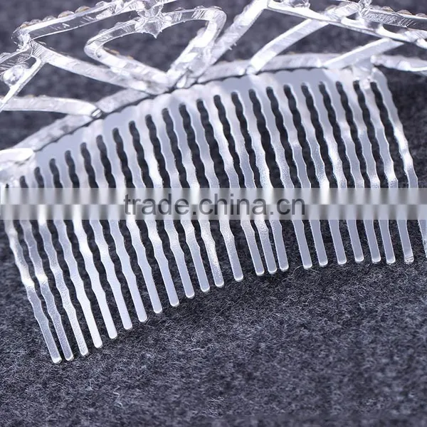 Korean Fashion Love Crown Bride Crown Alloy Rhinestone Hair Comb Hair Accessories Jewelry Factory Outlets photo-2