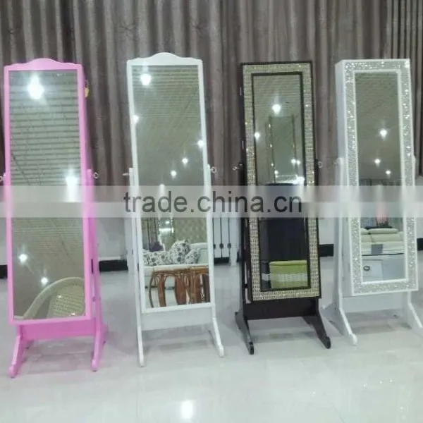 Wooden Modern Jewelry Cabinet Mirror