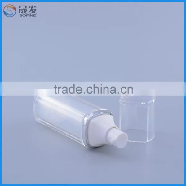New Type 50ml Plastic Airless Bottle With Pump Dispenser Transparent Cap photo-3