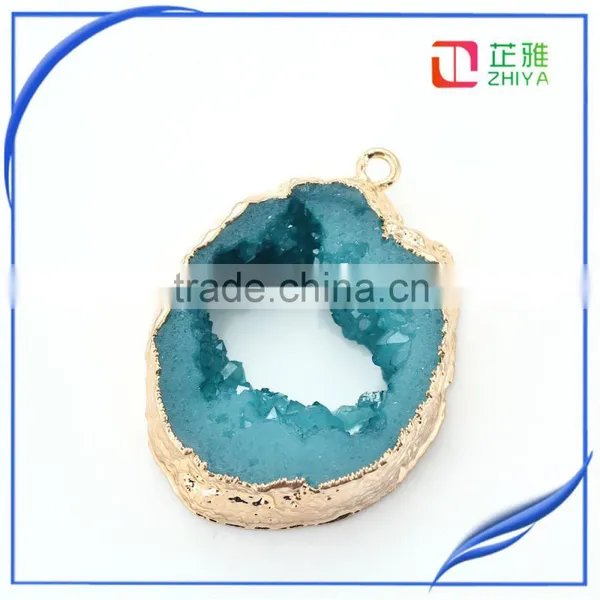 Factory Cheap Wholesale Resin Druzy Stone Pendant Jewelry photo-3