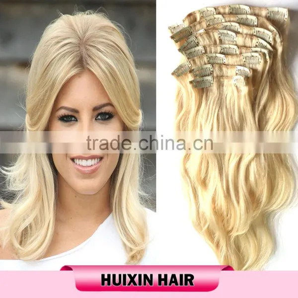 Remy Blonde Human Hair Extensions Bohemian Remy Clip In Hair Extensions photo-6