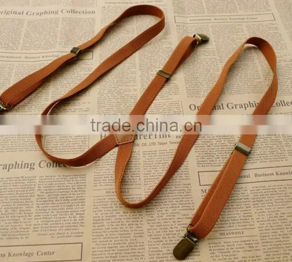 Fashion Women Braces Unisex Pu Connection Men Suspenders 1.5CM Width Personality Vintage Elegant Suspender