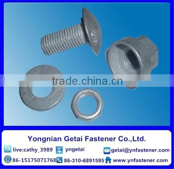 Hot Dip Galvanized Guardrail Bolt With Nut and Washer / Fence Bolt photo-3