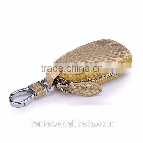 New Fashion Customized Python Snakeskin Car Key Case,zipper Key Pouch,genuine Leather Car Key Holder photo-3