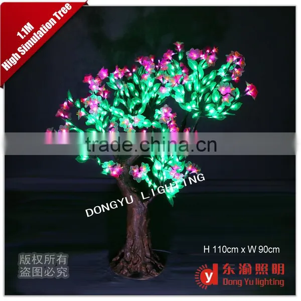 Landscape decoration LED artificial lighted tree with azaleas