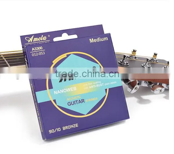 Amola Phosphor Bronze A3100 A3200 A3300 Ulra Thin Coating Acoustic Guitar Strings photo-2