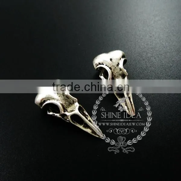 32*15mm Vintage Antique Silver Metal Heavy Duck Head Skull Pendant Charm 1830066 photo-2