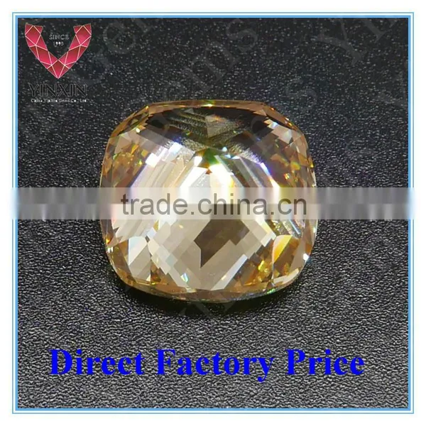 Golden Yellow Cushion Cut CZ /Man-made 10x10mm CZ for Fashion Jewelry photo-4