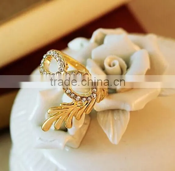 Sex Women Crystal Diamante Alloy Mask Rings photo-5