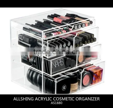 Wholesale Four Tiers Acrylic Drawer Storage Orgainzer for the Cosmetic Deco Organizer Clear