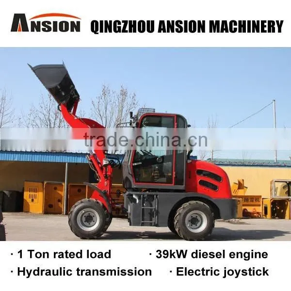 1 Ton Articulated Mini Loader for Sale With Hydraulic Transmission and Electric Joystick photo-3