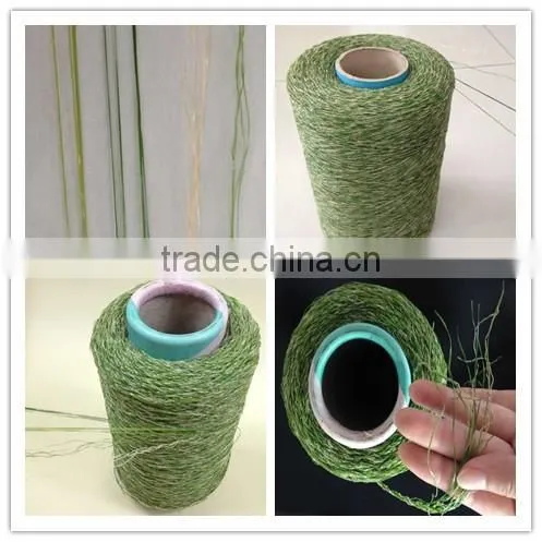 11000 Dtex/16F PE Straight+ PP Curly Artificial Grass Yarn for Landscaping photo-2