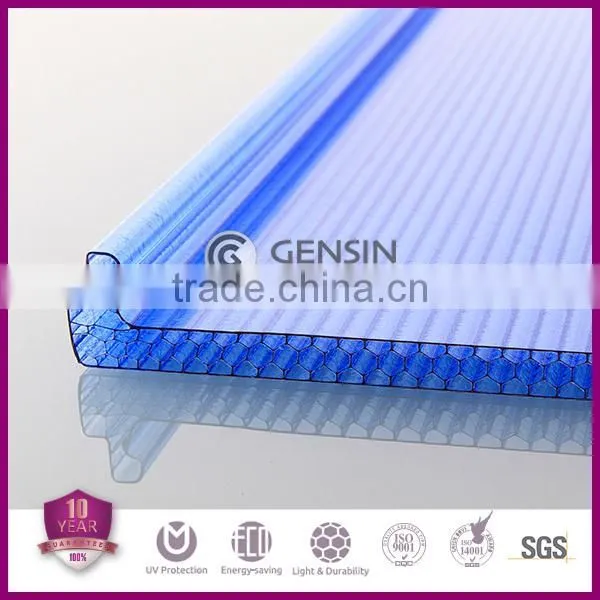 Honeycomb/cellular Structure Easy Installation U-lock Polycarbonate Sheet for Roofing, Skylights, Awning, Carport, photo-2