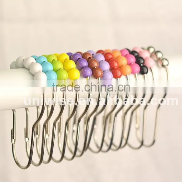 Colorful Shower Curtain Hooks Rings,Polished Chrome Metal Bathroom Shower Curtain Hooks, Curtain Hooks, Curtain Rings photo-4
