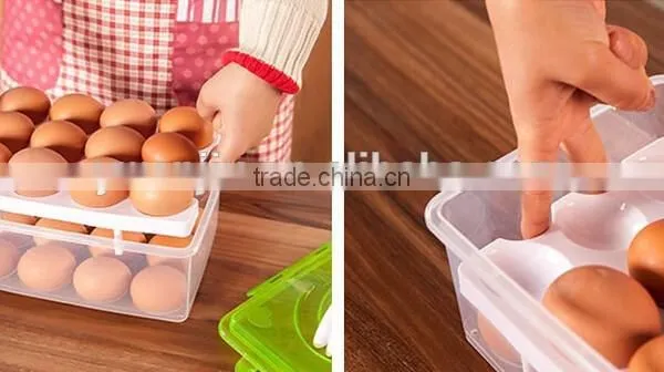 Small Order Portable Two Layers 24 Lattices Plastic Egg Storage Box photo-5