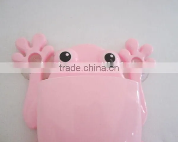 Frog Shaped Sucker Type Bathroom Storage Rack Plastic Toothbrush Holder photo-2