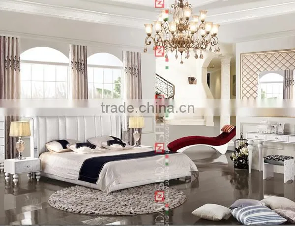 Top Quality Home Furniture / Modern Design Bedroom Set / Genuine Leather Bed Set LV-B9016-RE photo-3