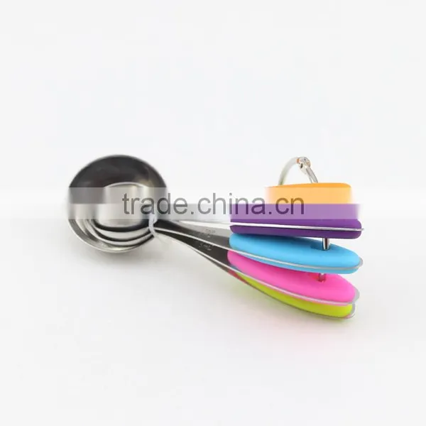 Colorful Handle Stainless Steel 5pcs Measuring Spoon Set photo-2