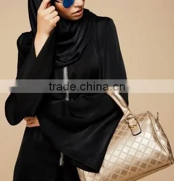 new model islamic clothing Belt Black Polyester Zipper Closure Abaya