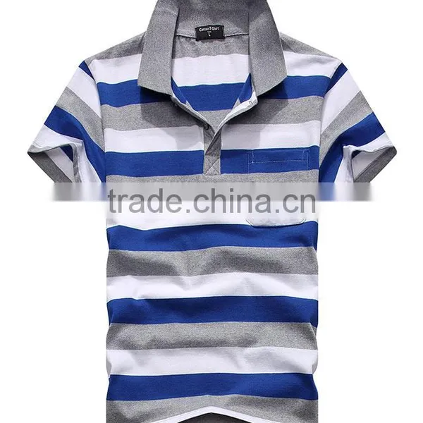 China Supplier New Design Custom Striped Polo Shirt PLS-12 photo-2