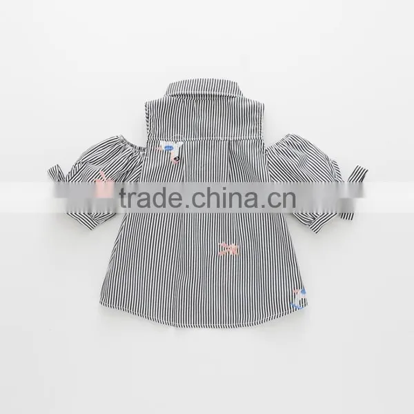 Wholesale Kids Girl Blouse Fashion Design With Embroidered Flower photo-4
