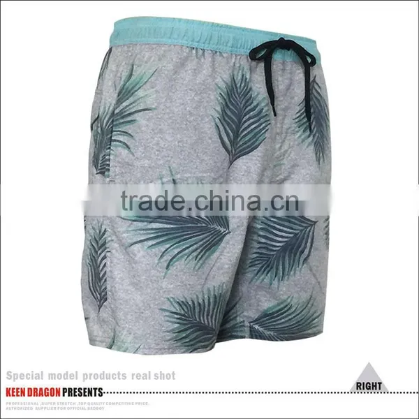 Leaf Print Swimming Wear Custom Logo Popular Mens Summer Shorts photo-4