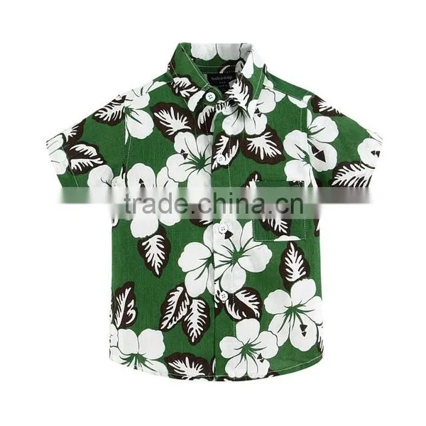 2017 Boys Summer Clothes New Arrival Fashion Aloha Shirt Hawaiian Shirt Floral Shirt for Boy photo-3