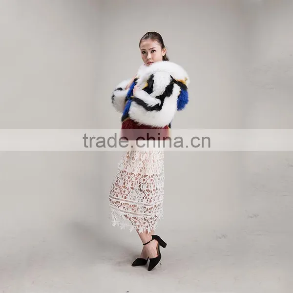 Myfur Wholesale Short Style Colorful Fox Fur Coat for Fashion Girls photo-2