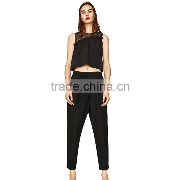 2017 OEM Summer Nifty Asymmetric Frilled Round Neck Women Sarafan photo-2