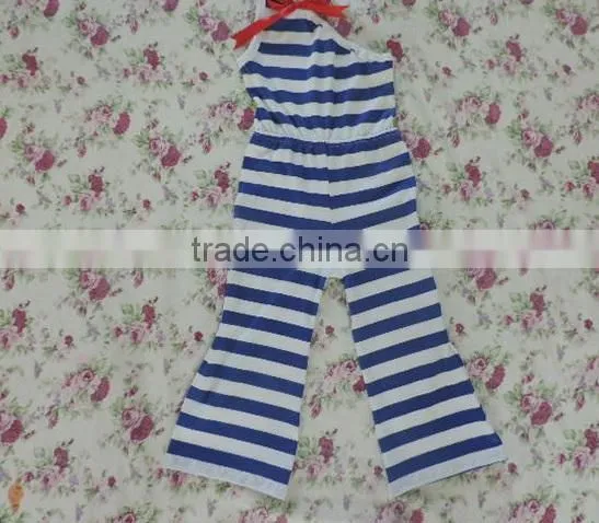 Summer New Arrive Toddlers Clothing Cool New Design One-shoulder Blue and White Stripes Cotton Romper Summer Hot Sale 2016 photo-2