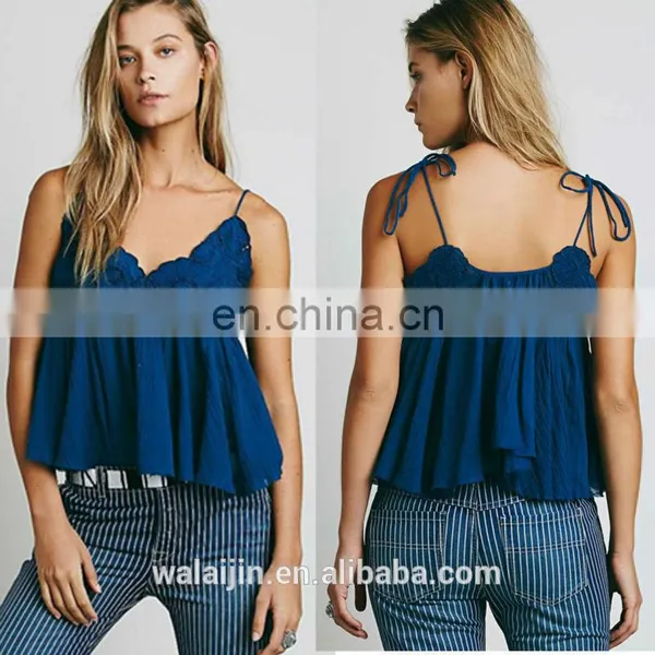 Woman Babydoll Open Bra Top Design Fashion Embroidered Cami photo-2