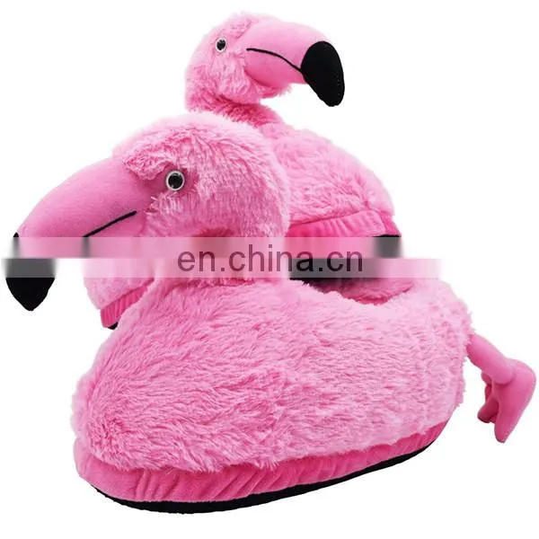 Pretty Pink Plush Stuffed Flamingo Shoes Custom Cute LED Night Light Soft Plush Flamingo Slippers photo-5