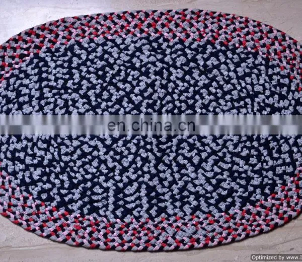 Designer Braided Floor Mat Embroidered Indian Handmade Reversible Door Mat photo-2
