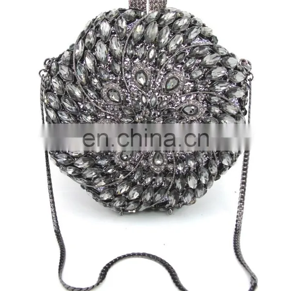 Black Elegant Rhinestone Box Clutch Evening Bags Wedding Bridal Bags photo-2