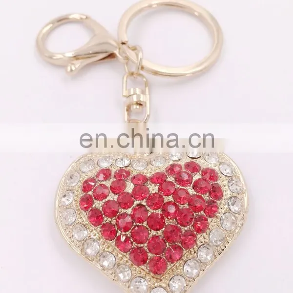Heart Shaped Crystal Rhinestone Handbag Keyfob Pendant Keychain photo-3