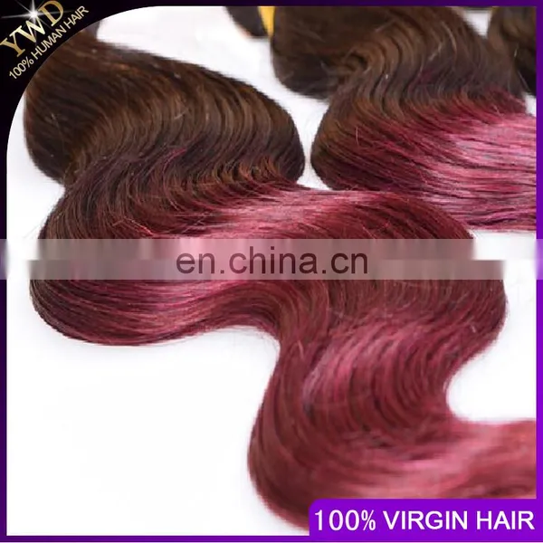 New Products Ombre Peruvian Virgin Hair Red Ombre Peruvian Hair Burgundy Hair Body Wave Wavy 3pcs Lot 1B Red 3Pcs Lot photo-3